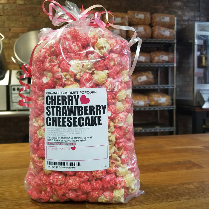 cherry strawberry cheesecake popcorn cravings