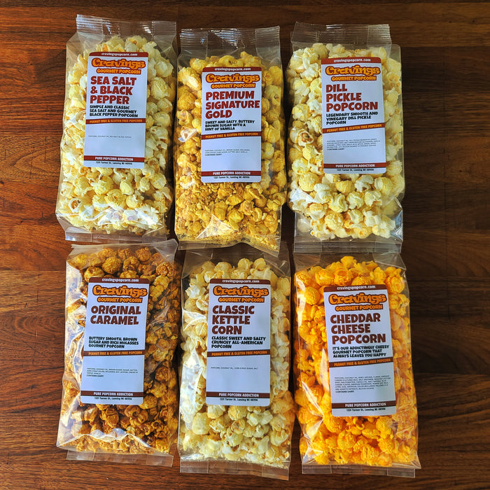 Gourmet Popcorn Sampler 6 Pack