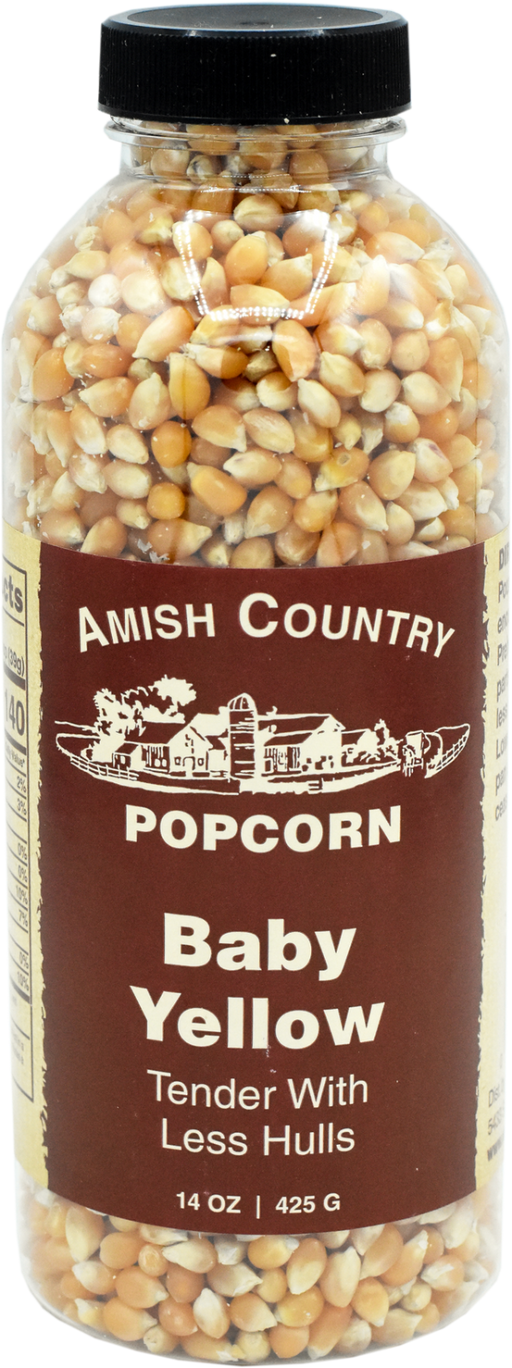 The Baby Yellow is a standard yellow popcorn, only smaller! It has fewer flaky hulls, quite tender, and has a great flavor.