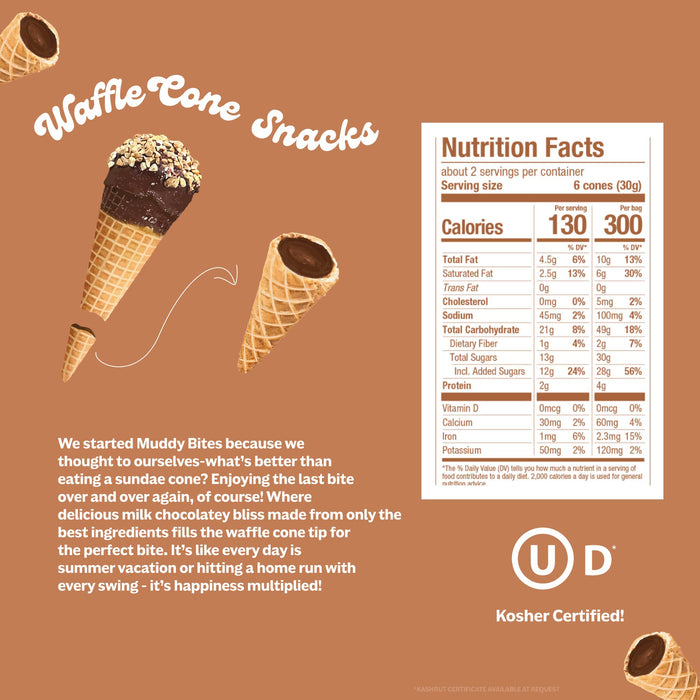 Muddy Bites Waffle Cone | Milk Waffle Cones Snacks