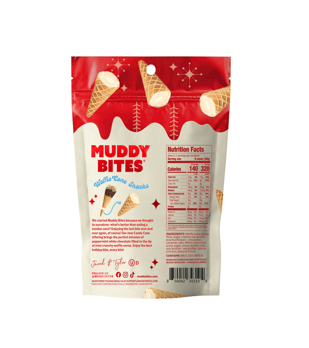 Muddy Bites Waffle Cone | Candy Cane