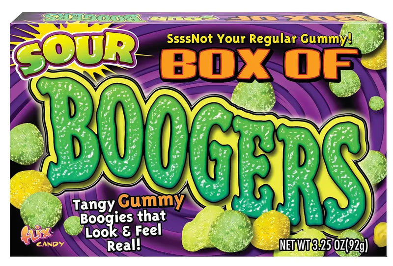 Box of Sour Boogers | Gross Gummy Candy Theater Box 3.25oz