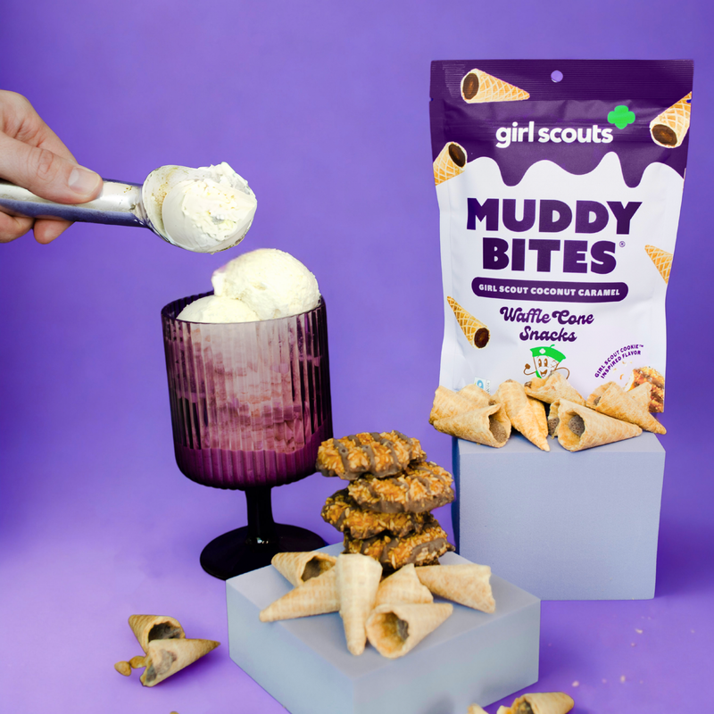 Muddy Bites Waffle Cone | Girl Scout Coconut Caramel