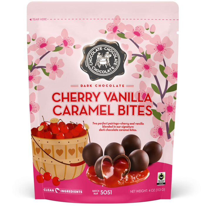 Dark Cherry Vanilla Caramel Bites - 4oz
