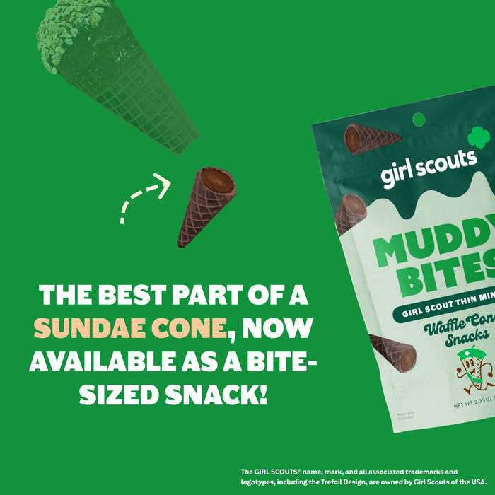Muddy Bites Waffle Cone | Girl Scout Thin Mints™ Muddy Bites Waffle Cones Snacks