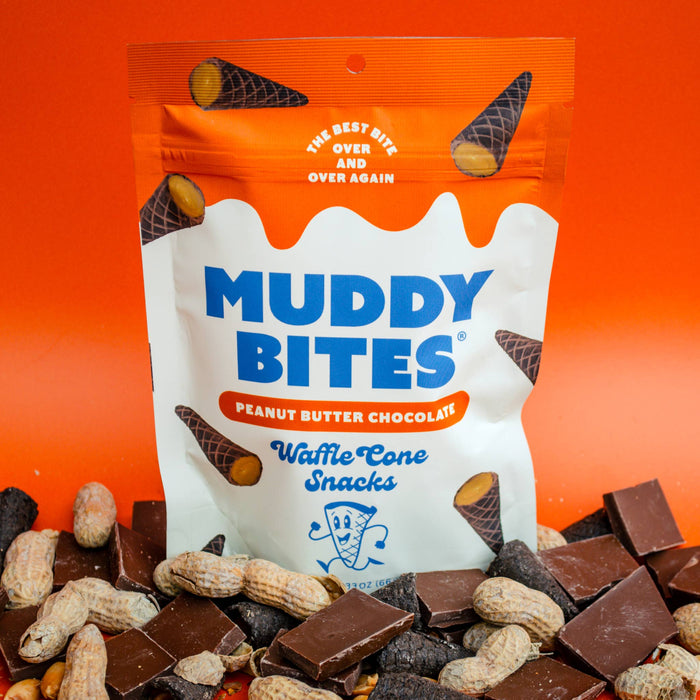 Muddy Bites Waffle Cone | Peanut Butter Chocolate Waffle Cone Snacks