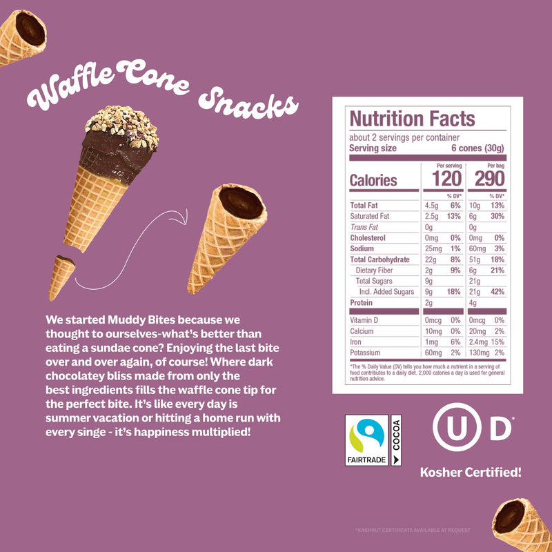 Muddy Bites Waffle Cone | Dark Waffle Cones Snacks