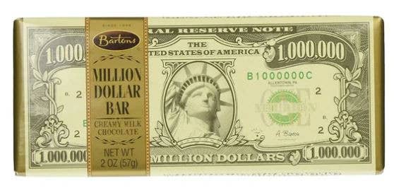 Million Dollar Creamy Milk Chocolate Bar, 2oz