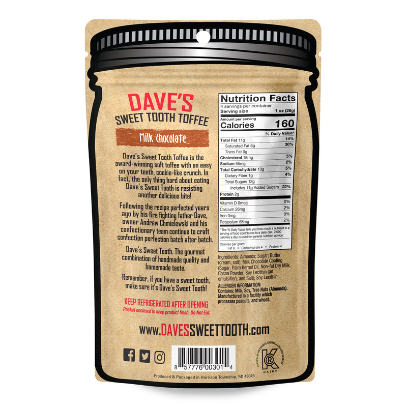 Dave's Sweet Tooth Toffee | Milk Chocolate