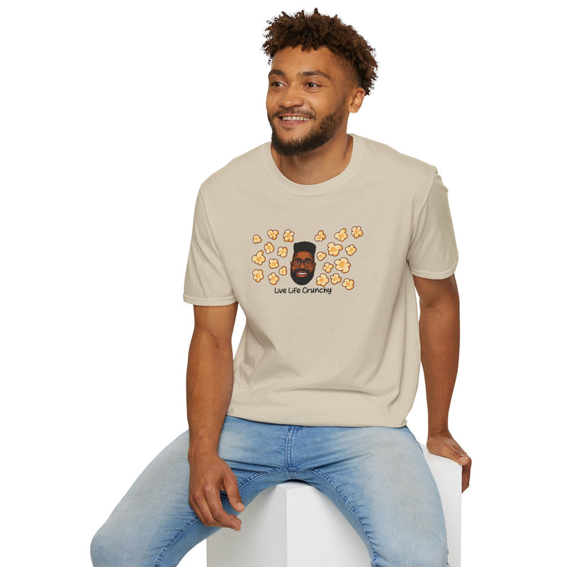 Crunchy Popcorn Explosion Big Head Logo Unisex Softstyle T-Shirt