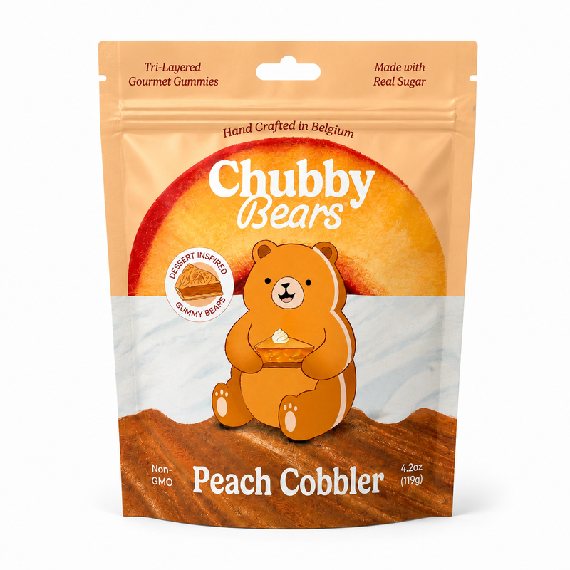 Chubby Bears | Peach Cobbler Gummy Bears - 4.2oz