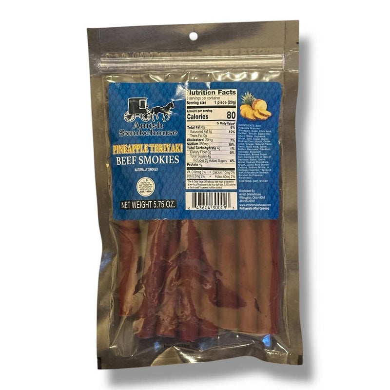 Amish Smokehouse | Pineapple Teriyaki Beef Smokies, 5.75oz Bag