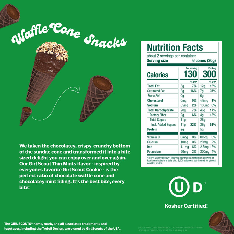 Muddy Bites Waffle Cone | Girl Scout Thin Mints™ Muddy Bites Waffle Cones Snacks