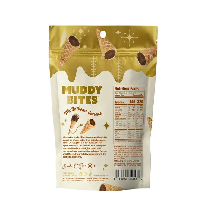 Muddy Bites Waffle Cone | Hot Cocoa Waffle Cone Snacks