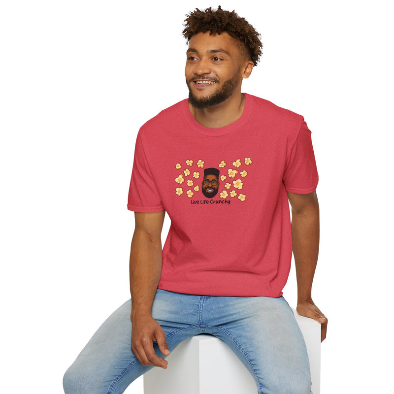 Crunchy Popcorn Explosion Big Head Logo Unisex Softstyle T-Shirt