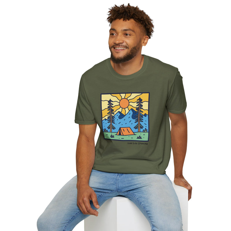 Let's Go Camping Live Life Crunchy Unisex Softstyle T-Shirt