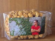 OPEN HOUSE GRADUATION POPCORN WITH CUSTOM LABELS