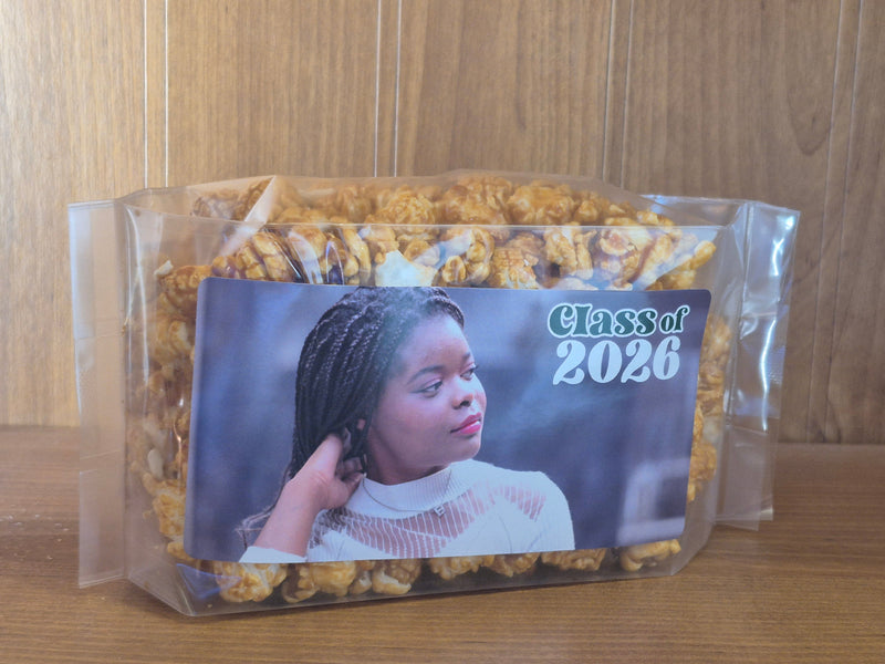 OPEN HOUSE GRADUATION POPCORN WITH CUSTOM LABELS