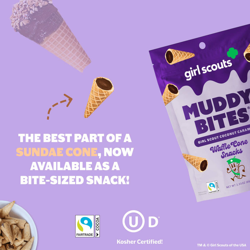 Muddy Bites Waffle Cone | Girl Scout Coconut Caramel