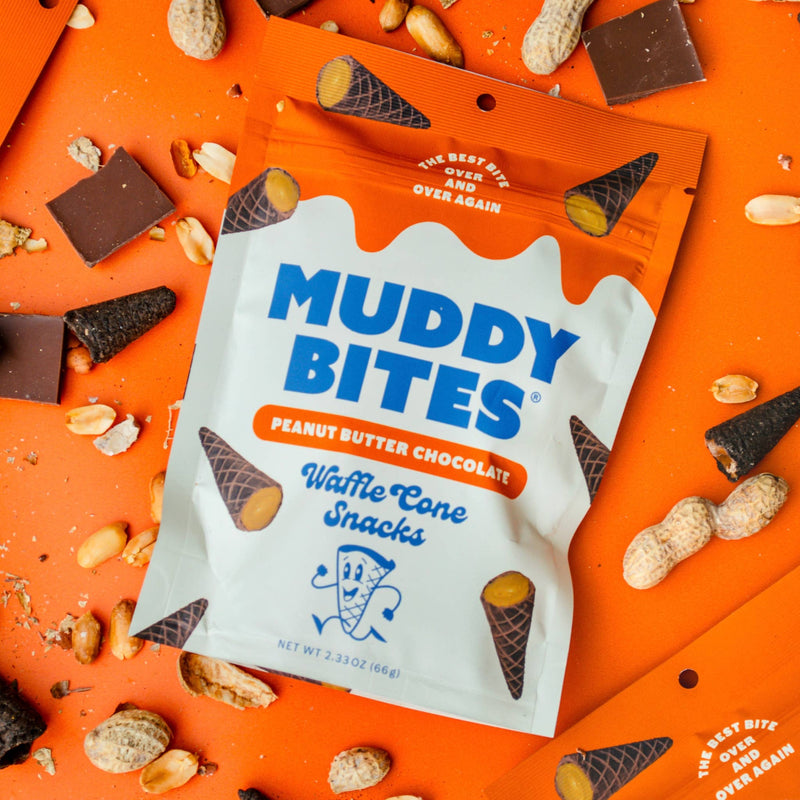 Muddy Bites Waffle Cone | Peanut Butter Chocolate Waffle Cone Snacks