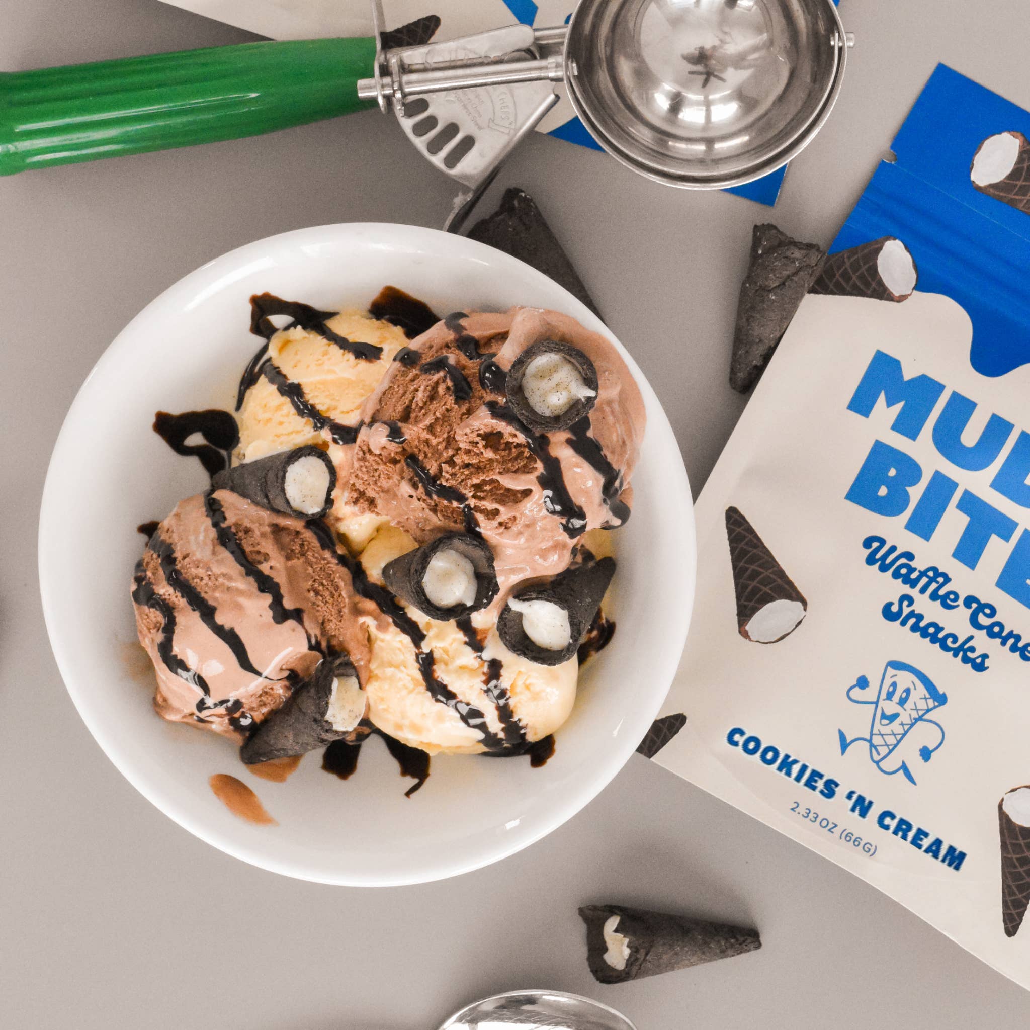 Muddy Bites Waffle Cone | Cookies 'N Cream Waffle Cones Snacks ...