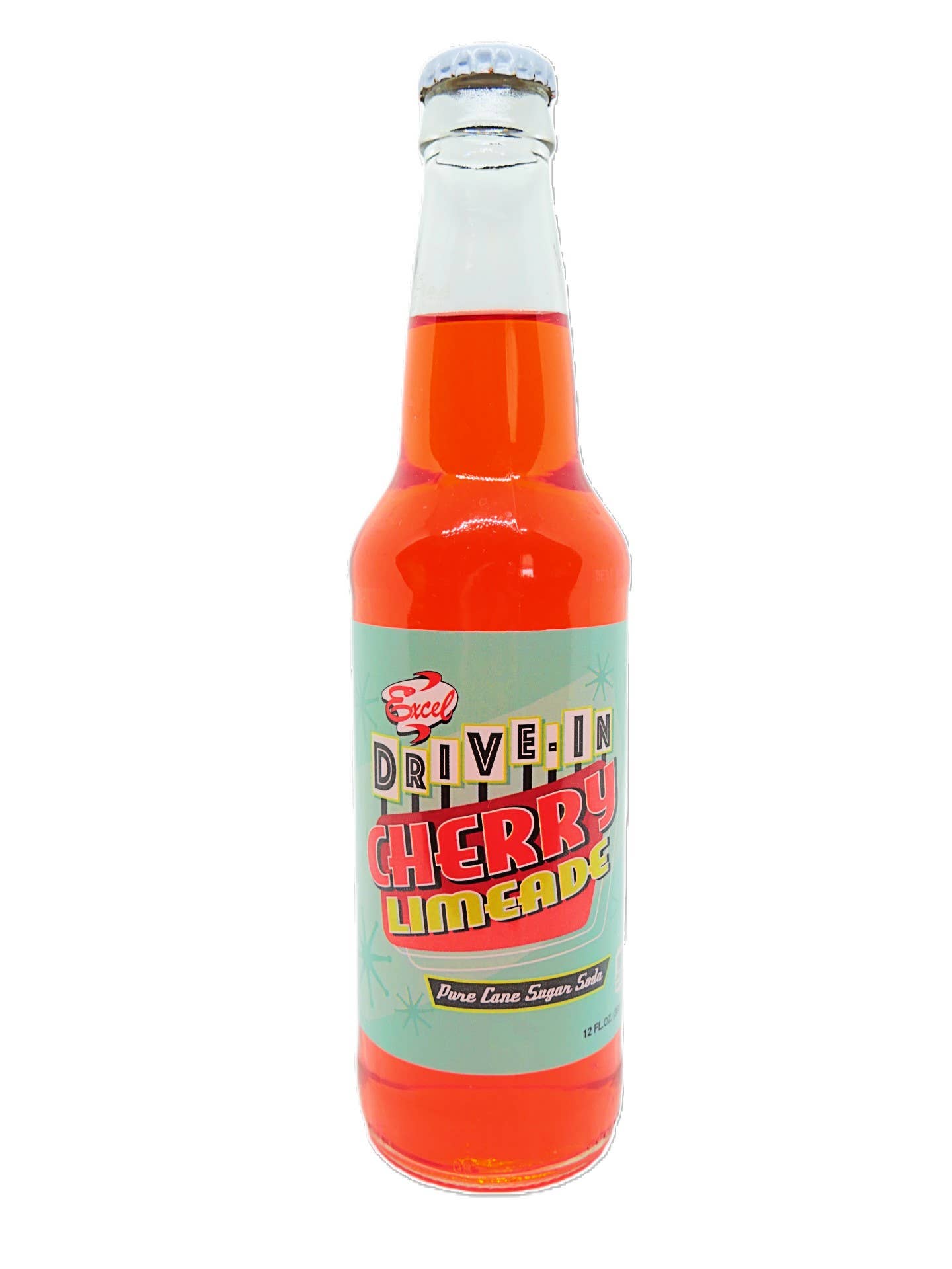 Excel Drive-In Cherry Limeade | 12oz Glass Bottle Soda Pop