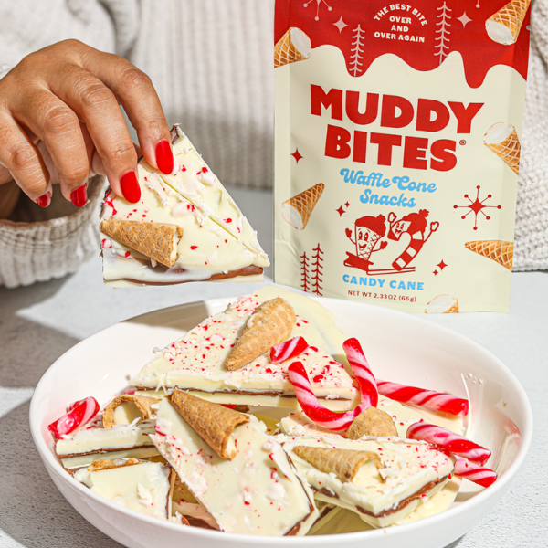 Muddy Bites Waffle Cone | Candy Cane