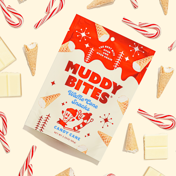 Muddy Bites Waffle Cone | Candy Cane