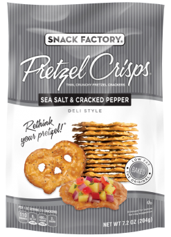 Snack Factory Pretzel Crisps | Sea Salt and Cracked Pepper 7.2oz