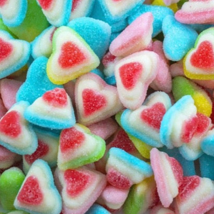Gummy Rainbow Triple Hearts