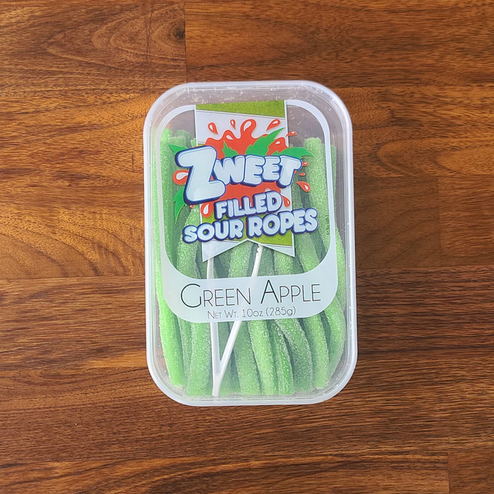Zweet Sour Green Apple Filled Ropes