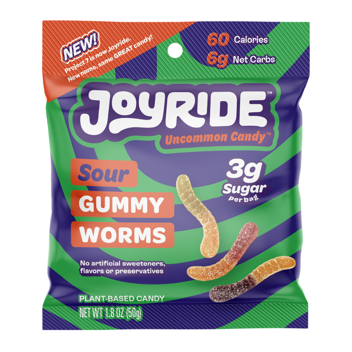 Low Sugar Sour Worms (64 Total Pouches)
