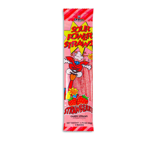 Sour Power Straws Strawberry - Cravings Popcorn