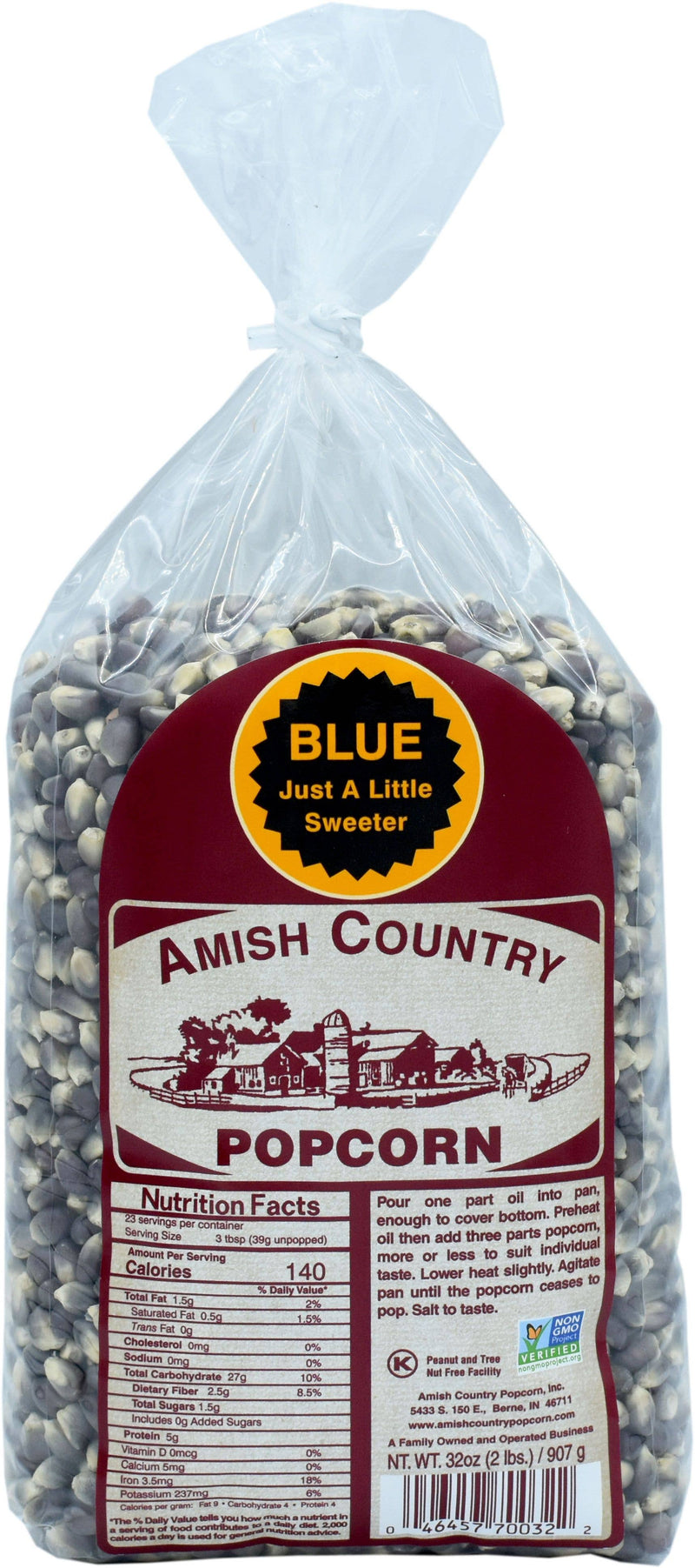 Amish Country | 2lb Bag of Blue Popcorn Kernels