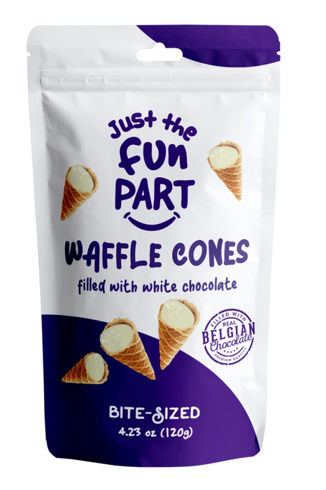 Mini Chocolate Filled Waffle Cones - White Chocolate